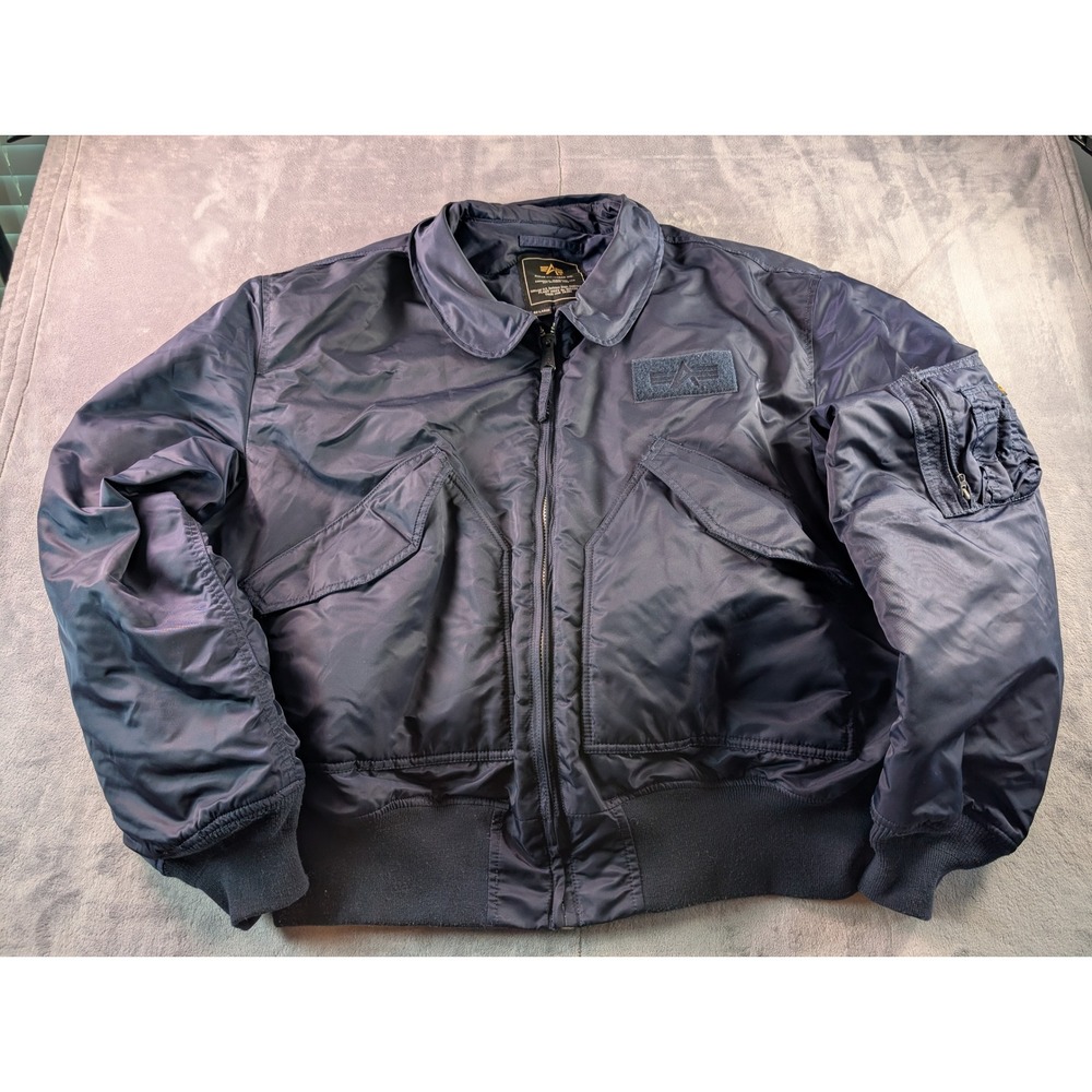 Alpha Industries CWU-45/P Flight Jacket Navy Blue Bomber Mens 4XL MIL-J-23230A